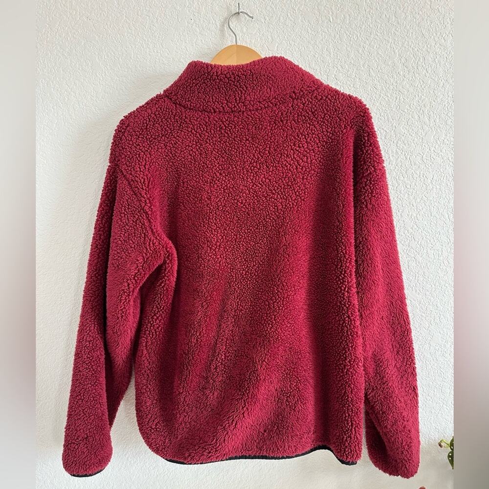 PINK Teddy Full-Zip sherpa maroon burgundy red Large - Picture 3 of 8